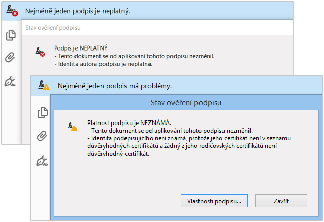 Acrobat Reader DC - Podpis je NEPLATNÝ + Platnosť podpisu je NEZNÁMA